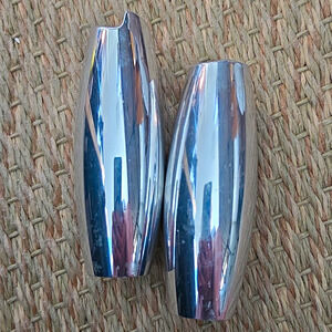 Nambé 6091 Silver Metal Salt & Pepper Shakers Set 2pc, Original 1990s